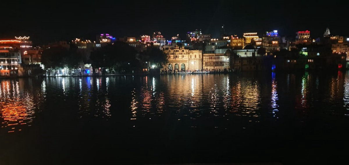 Lake Pichola Udaipur at Night from Hotel lake Shore Udaipur